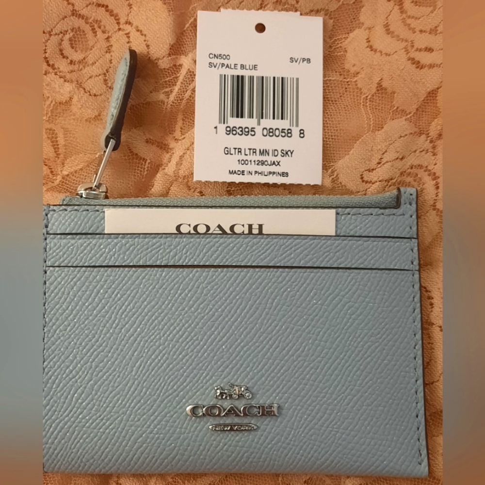 Coach Signature Silver Mini Skinny ID Case
